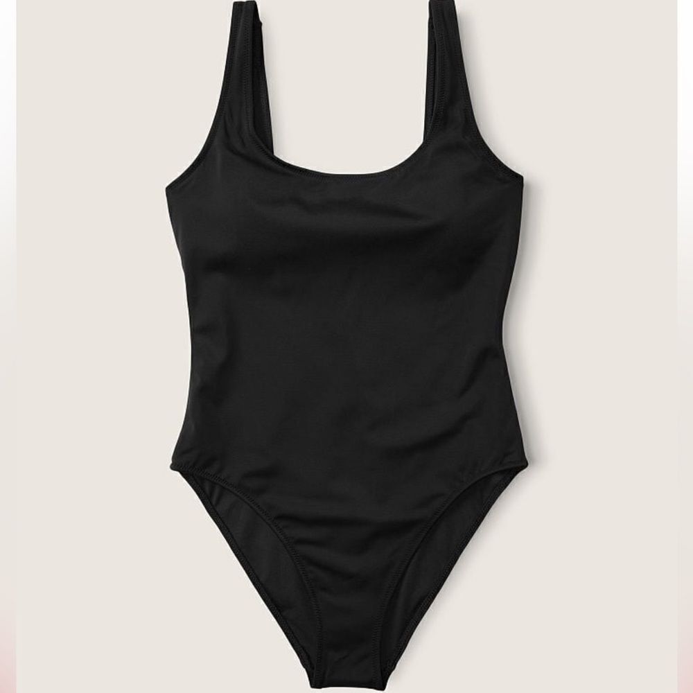 Victorias Secret Pink Swim One-Piece Swimsuit Black Xlarge